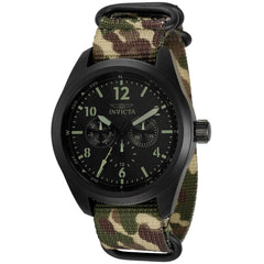 Invicta Men's Quartz Watch - Coalition Forces Black Dial Nylon Strap | 33562
