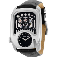 Invicta Men's Quartz Watch - Cuadro Pinball Game Black and Silver Dial Strap | 35450