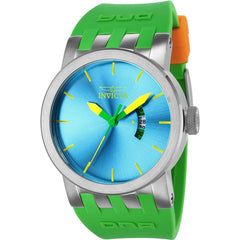 Invicta Men's Quartz Watch - DNA Date Light Blue Dial Green Silicone Strap | 36957