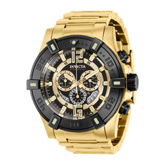 Invicta Men's Quartz Watch - Luminary Black Dial Yellow Gold Bracelet | 38195
