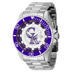 Invicta Men's Quartz Watch - MLB Colorado Rockies Blue and Silver Dial Steel | 43462