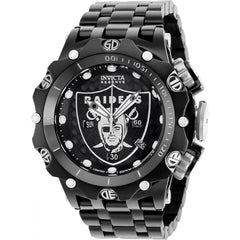 Invicta Men's Quartz Watch - NFL Las Vegas Raiders Chrono Black SS Bracelet | 36176