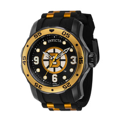 Invicta Men's Quartz Watch - NHL Boston Bruins Silicone and Steel Strap | 42647