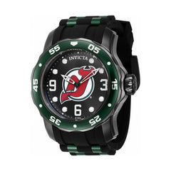 Invicta Men's Quartz Watch - NHL New Jersey Devils Black and Green Strap | 42653