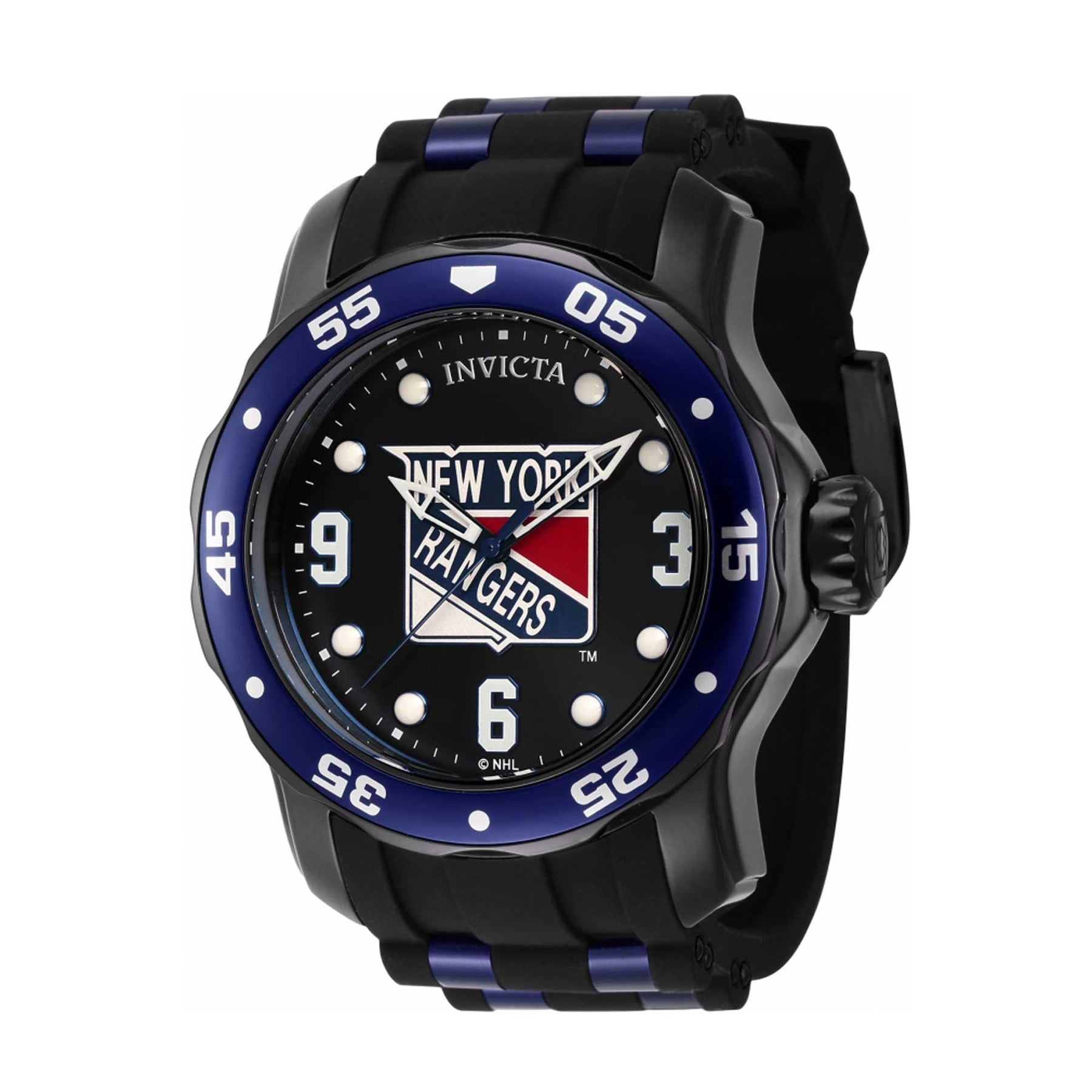 Invicta Men's Quartz Watch NHL New York Rangers Silicone and Steel S