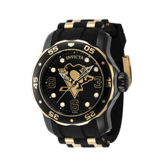 Invicta Men's Quartz Watch - NHL Pittsburgh Penguins Gold and Black Strap | 42322