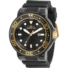 Invicta Men's Quartz Watch - Pro Diver Black and Gold Tone Bezel Strap | 32337