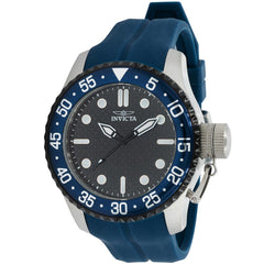 Invicta Men's Quartz Watch - Pro Diver Black Dial Blue Silicone Rubber Strap | 37577