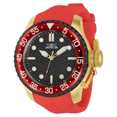 Invicta Men's Quartz Watch - Pro Diver Black Dial Red Silicone Strap | 39508