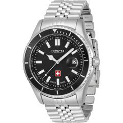 Invicta Men's Quartz Watch - Pro Diver Black Dial SS Bracelet Rotating Bezel | 33429