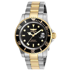 Invicta Men's Quartz Watch - Pro Diver Black Dial Two Tone Bracelet | 26973