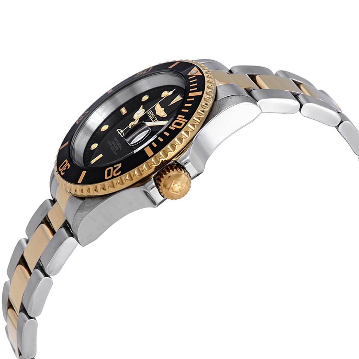 Invicta Men's Quartz Watch - Pro Diver Black Dial Two Tone