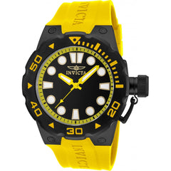 Invicta Men's Quartz Watch - Pro Diver Black Dial Yellow Silicone Rubber Strap | 16138