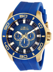 Invicta Men's Quartz Watch - Pro Diver Blue & Gold Tone Dial Blue Strap | 28002
