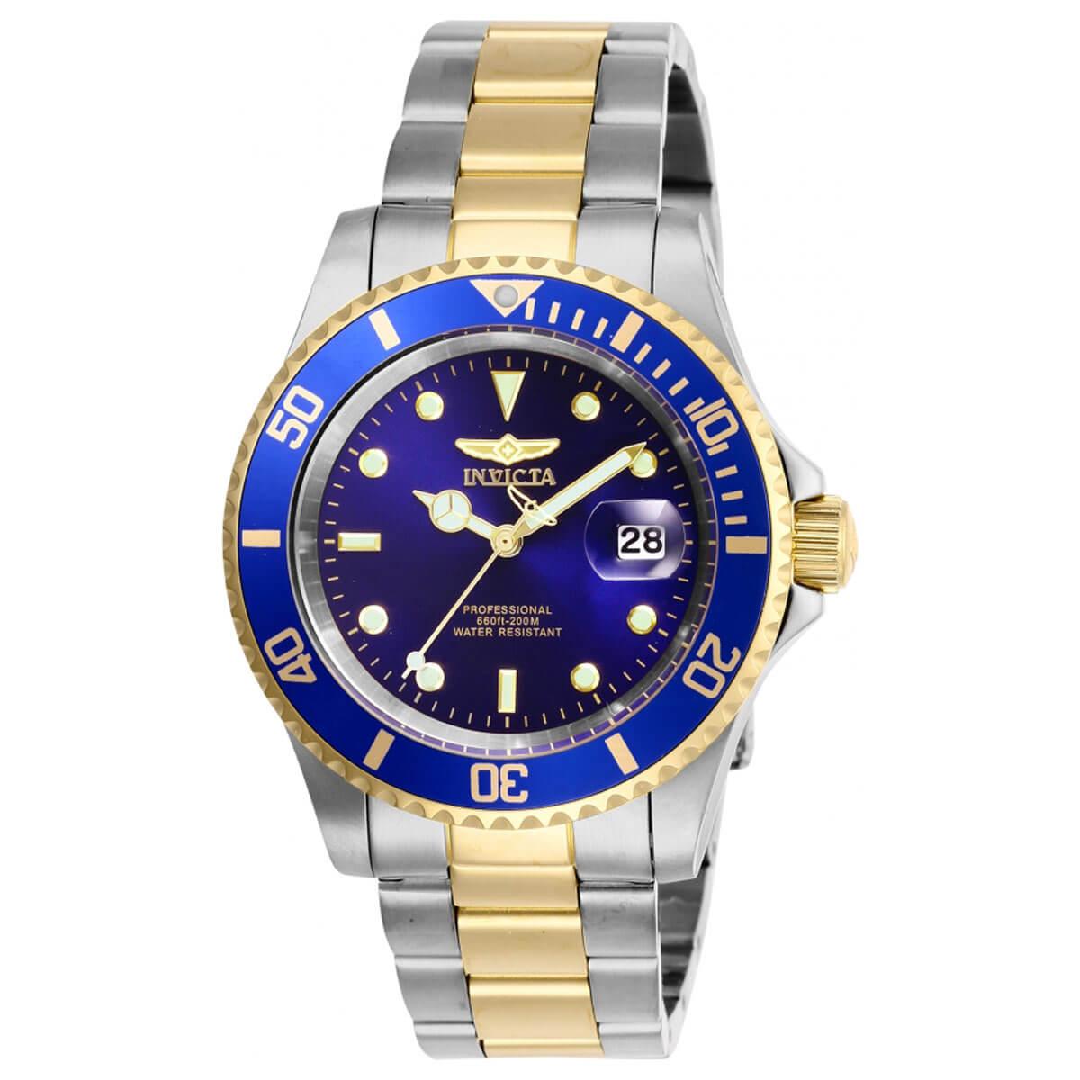 Invicta Men's Quartz Watch - Pro Diver Black Dial Two Tone