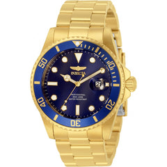 Invicta Men's Quartz Watch - Pro Diver Blue Dial Yellow Gold Steel Bracelet | 33270
