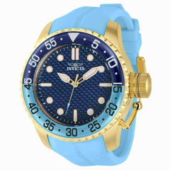 Invicta Men's Quartz Watch - Pro Diver Blue Glass Fiber Dial Silicone Strap | 39511