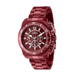 Invicta Men's Quartz Watch - Pro Diver Chrono Red Stainless Steel Bracelet | 40869