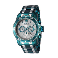 Invicta Men's Quartz Watch - Pro Diver Chrono Silver Dial Two Tone Bracelet | 40924