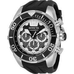 Invicta Men's Quartz Watch - Pro Diver Chronograph Black and Silver Dial | 33820