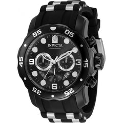 Invicta Men's Quartz Watch - Pro Diver Chronograph Black and Silver Dial | 34666