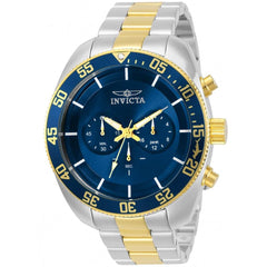 Invicta Men's Quartz Watch - Pro Diver Chronograph Blue Dial TT Bracelet | 30056