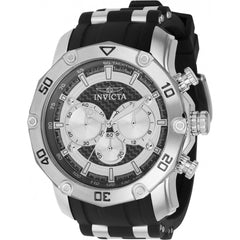 Invicta Men's Quartz Watch - Pro Diver Chronograph Grey and Silver Dial Strap | 37718