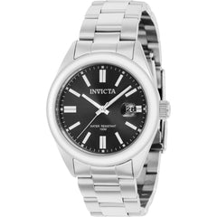 Invicta Men's Quartz Watch - Pro Diver Date Black Dial Silver Steel Bracelet | 38473
