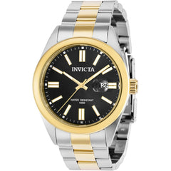 Invicta Men's Quartz Watch - Pro Diver Date Black Dial Two Tone Steel Bracelet | 38466