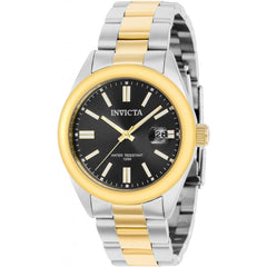 Invicta Men's Quartz Watch - Pro Diver Date Black Dial Two Tone Steel Bracelet | 38487