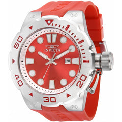 Invicta Men's Quartz Watch - Pro Diver Date Red Dial Silicone Rubber Strap | 36995