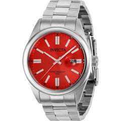 Invicta Men's Quartz Watch - Pro Diver Date Red Dial Stainless Steel Bracelet | 38456