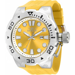 Invicta Men's Quartz Watch - Pro Diver Date Yellow Dial Silicone Rubber Strap | 36993