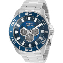 Invicta Men's Quartz Watch - Pro Diver Day-Date Blue Dial Silver Tone Bracelet | 30783