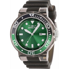 Invicta Men's Quartz Watch - Pro Diver Green Dial Black Silicone Rubber Strap | 38885