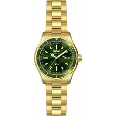 Invicta Men's Quartz Watch - Pro Diver Green Dial Yellow Gold Steel Bracelet | 35595