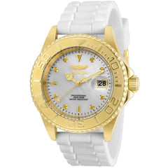 Invicta Men's Quartz Watch - Pro Diver MOP Dial White Silicone Strap | 31187