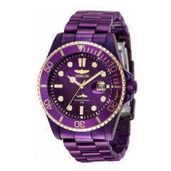 Invicta Men's Quartz Watch - Pro Diver Purple Dial Stainless Steel Bracelet | 40941