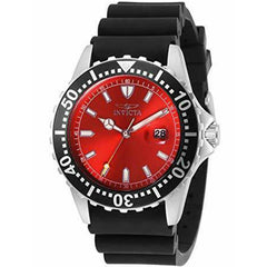 Invicta Men's Quartz Watch - Pro Diver Red Dial Black Rubber Strap | 32303