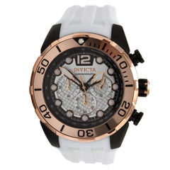 Invicta Men's Quartz Watch - Pro Diver Rose Gold Bezel White Silicone Strap | 33826