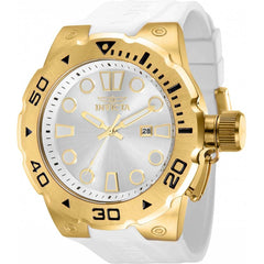 Invicta Men's Quartz Watch - Pro Diver Silver Tone Dial White Rubber Strap | 36989