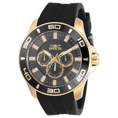 Invicta Men's Quartz Watch - Pro Diver Yellow Gold Case Black Rubber Strap | 30952