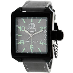 Invicta Men's Quartz Watch - Russian Diver Grey Dial Leather Strap | 33707
