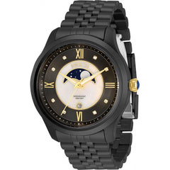 Invicta Men's Quartz Watch - Specialty Black and MOP Dial Gunmetal Bracelet | 33587