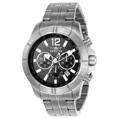 Invicta Men's Quartz Watch - Specialty Black Dial Stainless Steel Bracelet | 21462