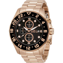 Invicta Men's Quartz Watch - Specialty Chronograph Black Dial Rose Gold Steel | 15943