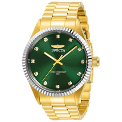 Invicta Men's Quartz Watch - Specialty Crystal Green Dial Yellow Gold Bracelet | 31013