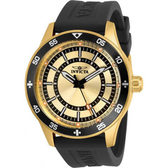 Invicta Men's Quartz Watch - Specialty Gold Tone Dial Black Silicone Strap | 30715