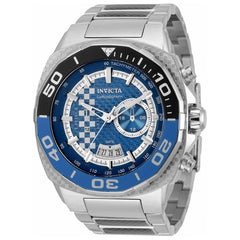 Invicta Men's Quartz Watch - Speedway Blue and White Dial Steel Bracelet | 33195