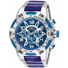 Invicta Men's Quartz Watch - Speedway Chrono Blue and Silver Dial Bracelet | 25503